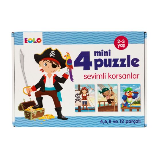 Eolo 4 Mini Puzzle-Sevimli Korsanlar 4+6+8+12 pcs