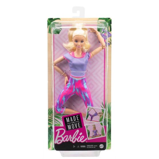 MATTEL-Barbie Sonsuz Hareket Bebeği Mor Renkli Spor Kıyafeti COD.GXF04