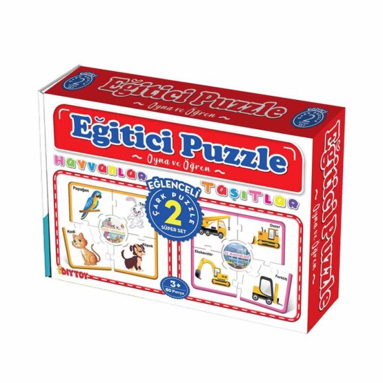 DİYTOY-Hayvanlar-Taşıtlar Çark Puzzle