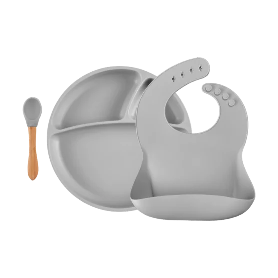 OIOI-Silikon Beslenme Seti Blw II(Gri)