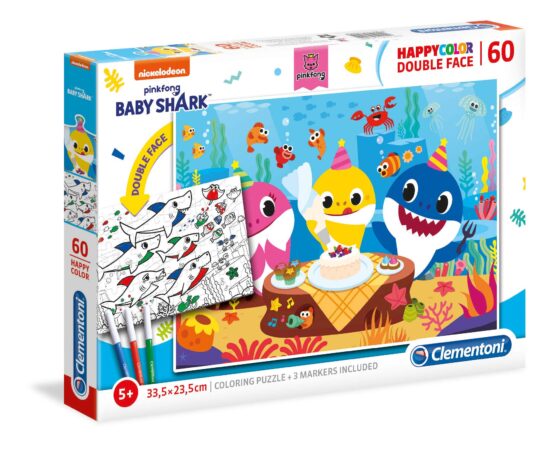 CLEMENTONI-Baby Shark Puzzle(60 Parça)COD.26095