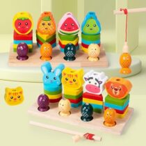 BT – Ahşap Renk Eşleştirme Meyveler Ve Balık Tutma ( 2’si 1 Arada )