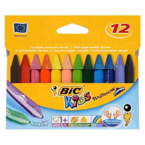 Bic Kids-Üçgen Mum Boya 12’li