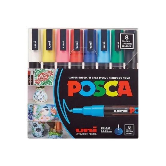 Uni Posca Su Bazlı Marker Seti(8 Renk)