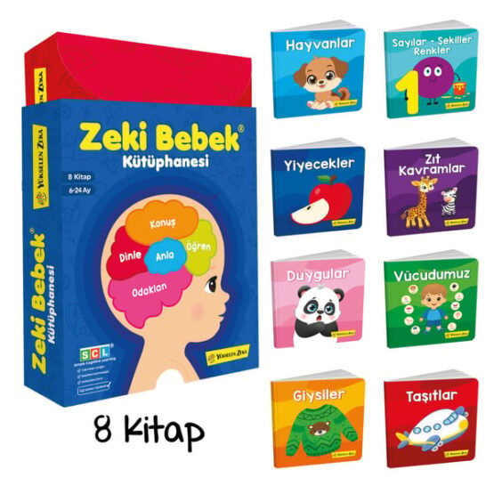 Yükselen Zeka-Zeki Bebek Kütüphanesi 8’li Set 6-24 Ay