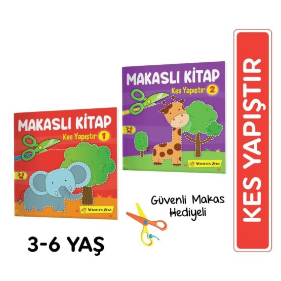 Yükselen Zeka-Kes Yapıştır – Makaslı Kitap Seti (Makas Hediyeli)