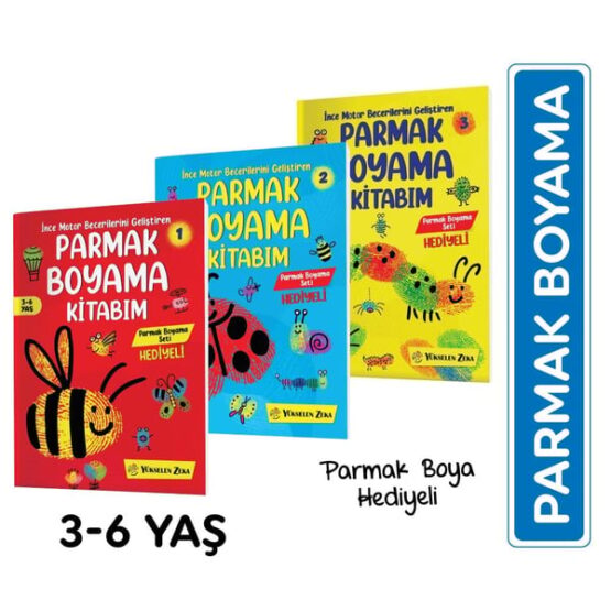 Yükselen Zeka-Parmak Boyama Kitabım Seti (Parmak Boya Hediyeli)