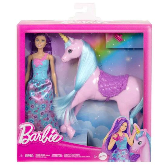 MATTEL-Barbie Bebek ve Tek Boynuzlu At COD.HYT62