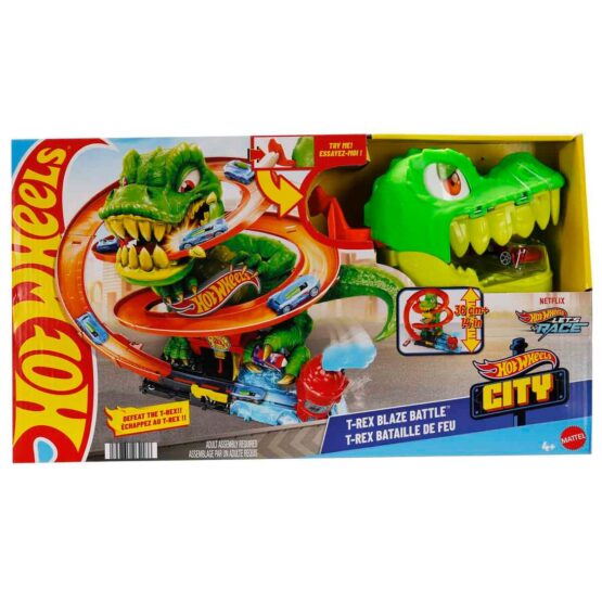 Hot Wheels-T-Rex ve İtfaiye İstasyonu Oyun Seti COD.JBM73