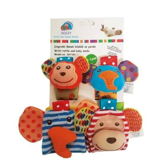 Sozzy Toys – Sevimli Hayvanlar Çıngıraklı Çorap ve Bileklik Seti COD.SZY118