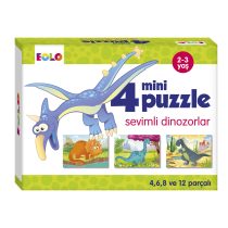 EOLO – 4 Mini Puzzle – Sevimli Dinozorlar
