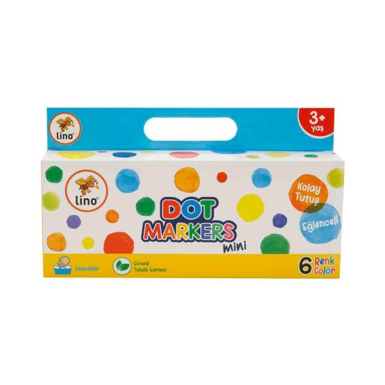 LİNO – Dot Markers Yıkanabilir Mini Keçeli Boya Kalemi 6’lı
