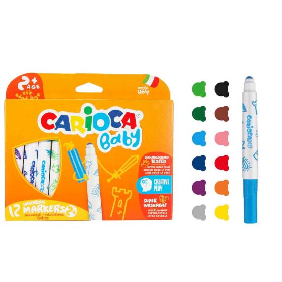 Carioca – Jumbo Bebek Süper Yıkanabilir Keçeli Boya Kalemi 12’li