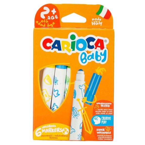 Carioca – Jumbo Bebek Süper Yıkanabilir Keçeli Boya Kalemi 6’lı